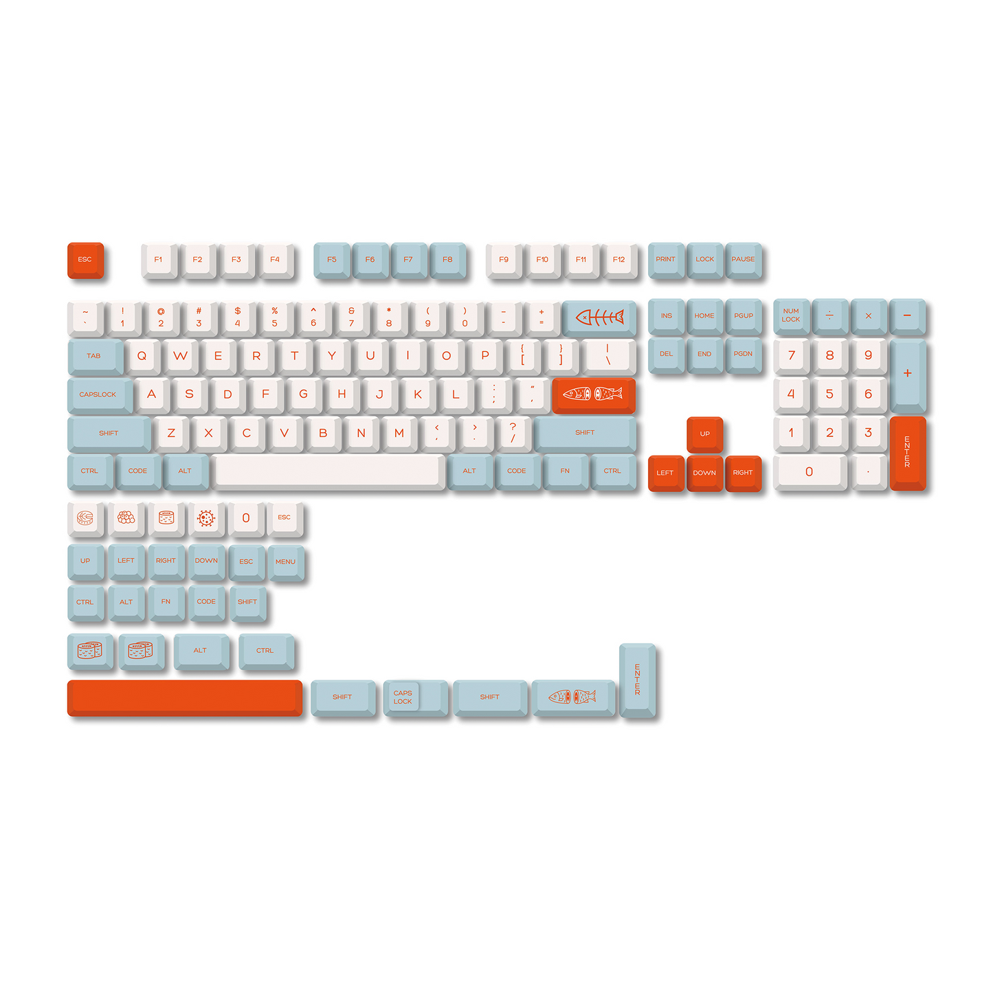 HSA Salmon Unique Profile Keycaps