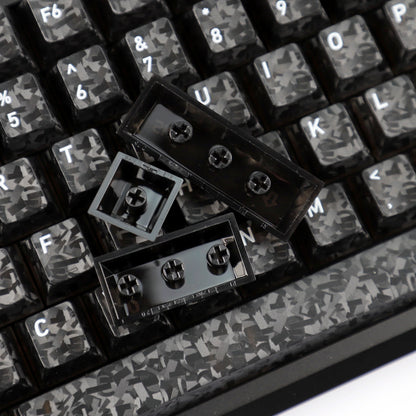 Black Carbon Fiber Texture Top Translucent Keycaps