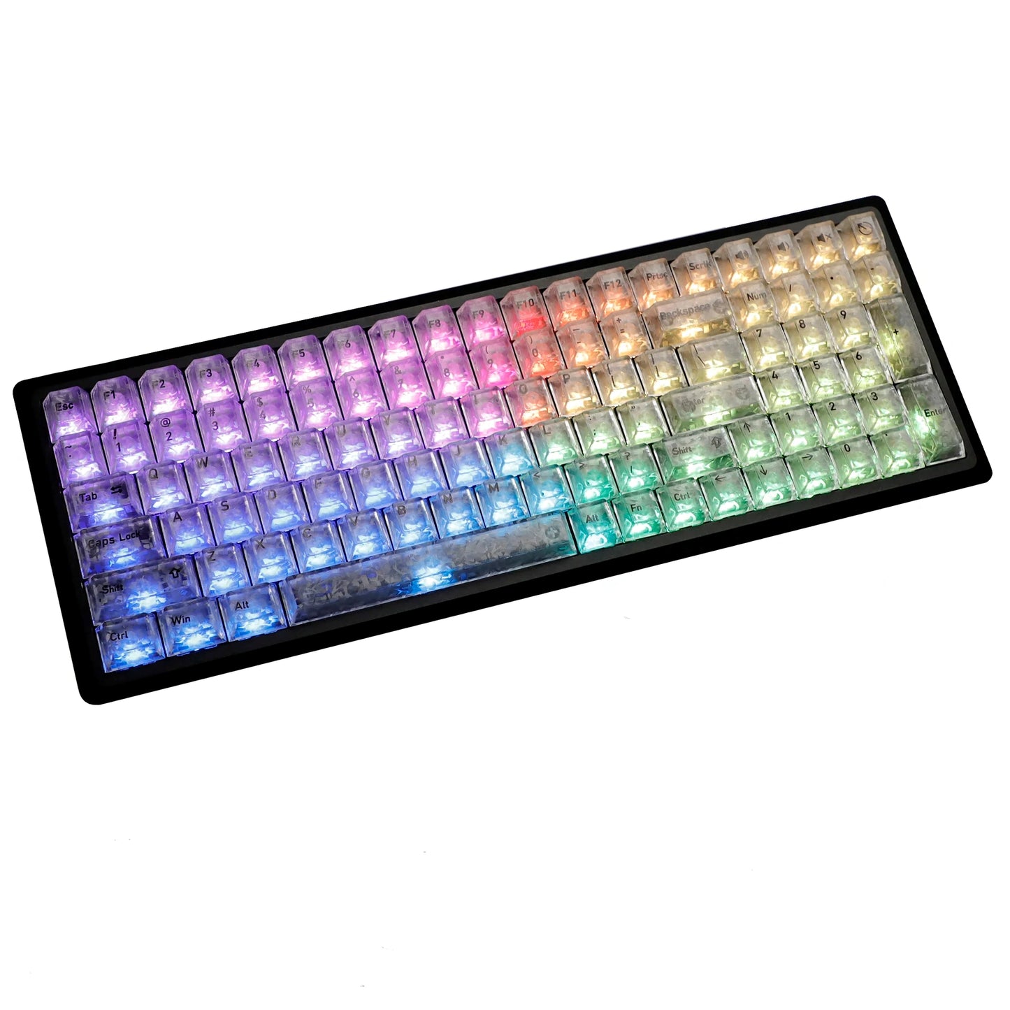 White Carbon Fiber Texture Top Translucent Keycaps