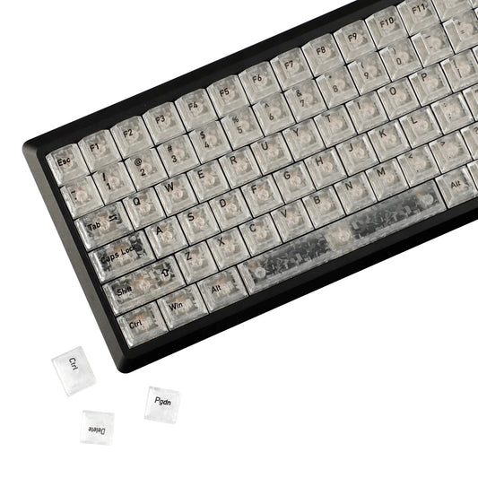 White Carbon Fiber Texture Top Translucent Keycaps
