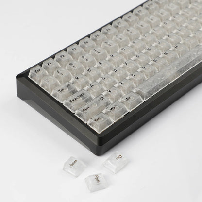 White Carbon Fiber Texture Top Translucent Keycaps