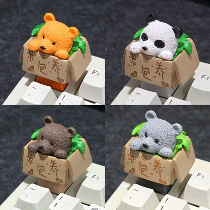 Teddy in Basket Resin Artisan Keycap