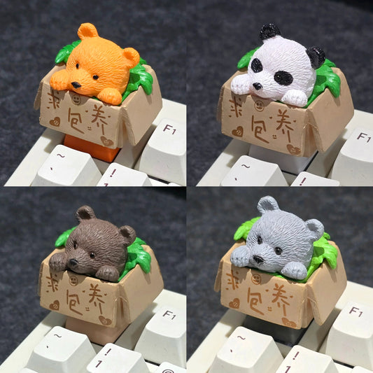 Teddy in Basket Resin Artisan Keycap