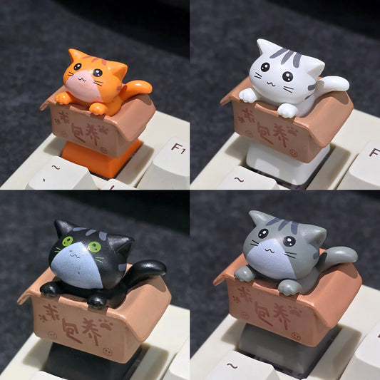 Cat in Basket Resin Artisan Keycap