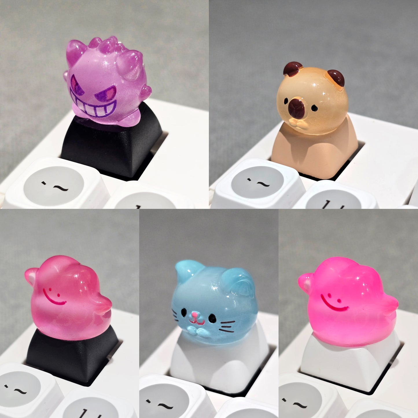 Gengar Capybara Kitten Ditto Resin Artisan Keycap