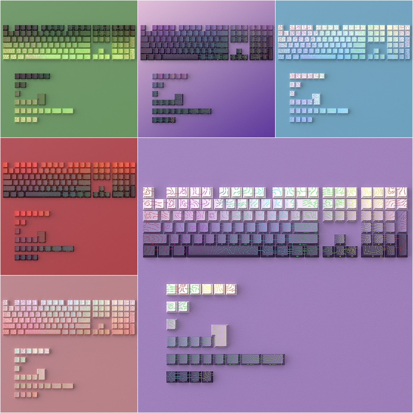 Topogrphy Gradient Line Crack Side Backlit Keycaps Series