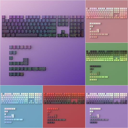 Topogrphy Gradient Line Crack Side Backlit Keycaps Series