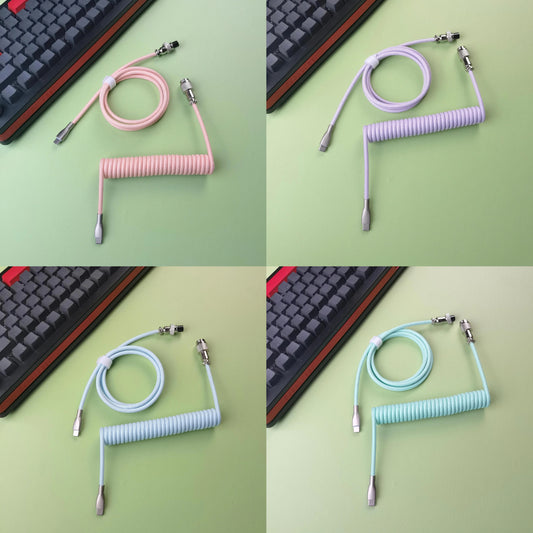 GX12 Avaitor Custom Type-C to Type-C 8k USB Spring Coiled Cable