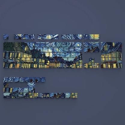 Van Gogh Starry Sky Shine-Through Double shot Cherry Profile PBT Keycap Set
