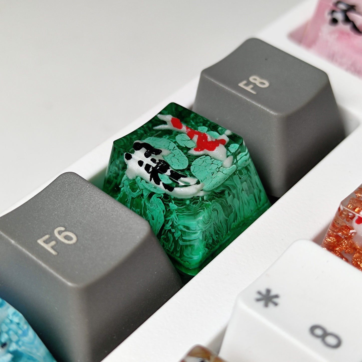 Koi Fish Resin Artisan Keycap Esc 1U