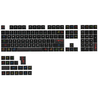 Dark Graffiti Side Backlit Cherry PBT Keycaps