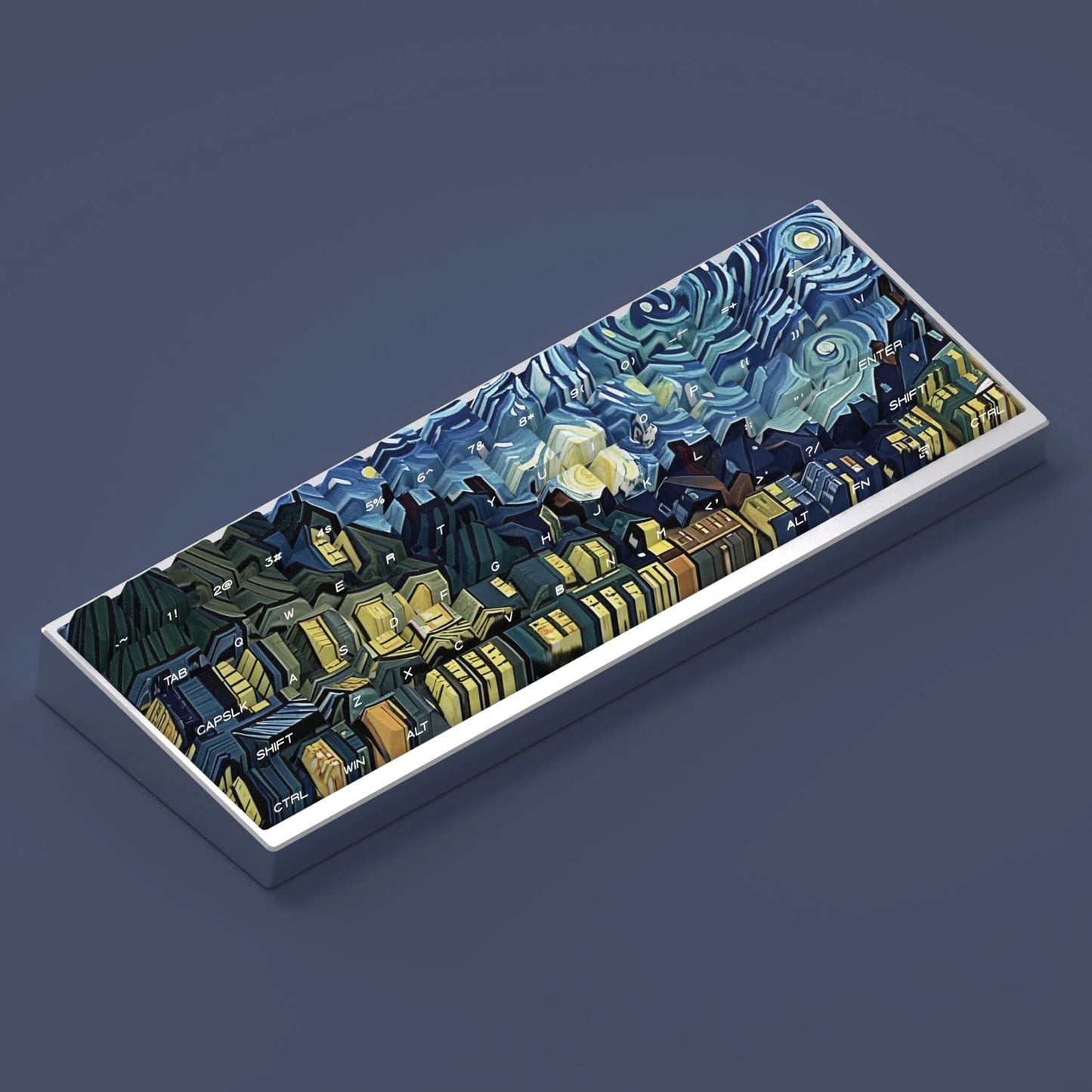 Van Gogh Starry Sky Shine-Through Double shot Cherry Profile PBT Keycap Set