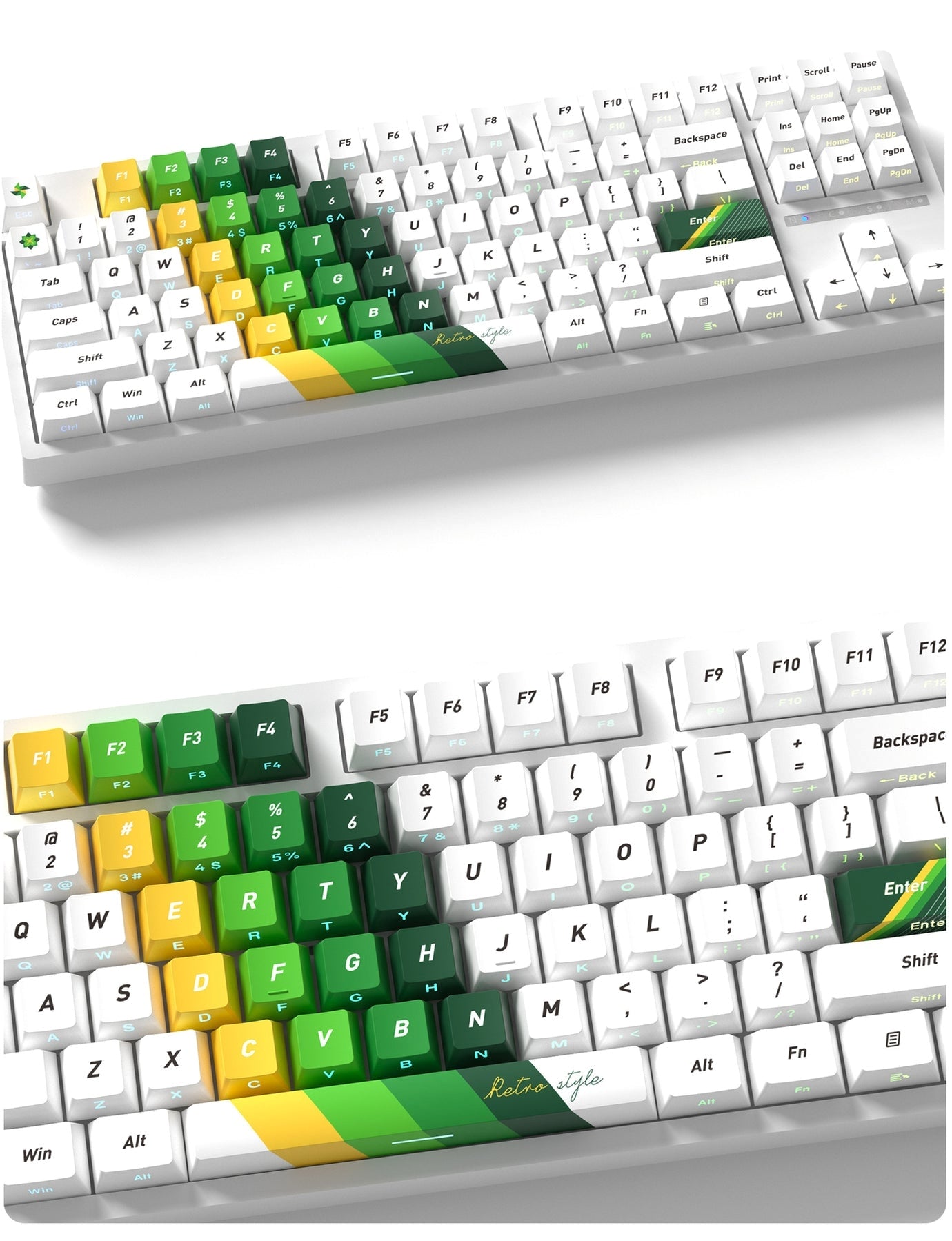 Retro Side Backlit Cherry PBT Keycaps 3 Themes
