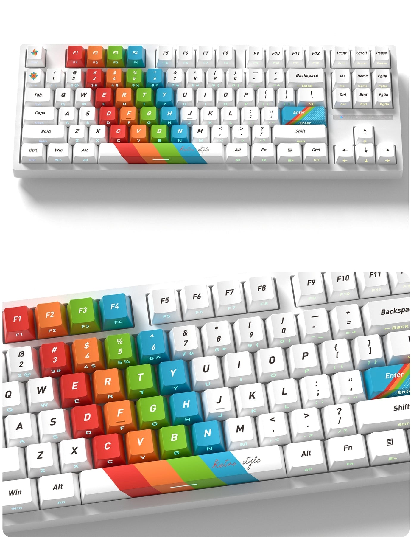 Retro Side Backlit Cherry PBT Keycaps 3 Themes
