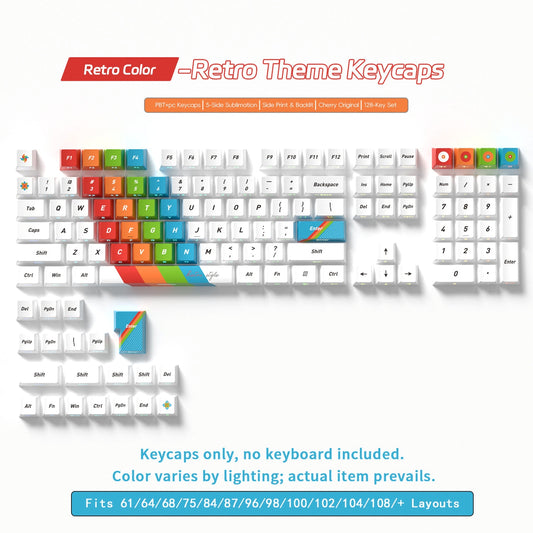 Retro Side Backlit Cherry PBT Keycaps 3 Themes