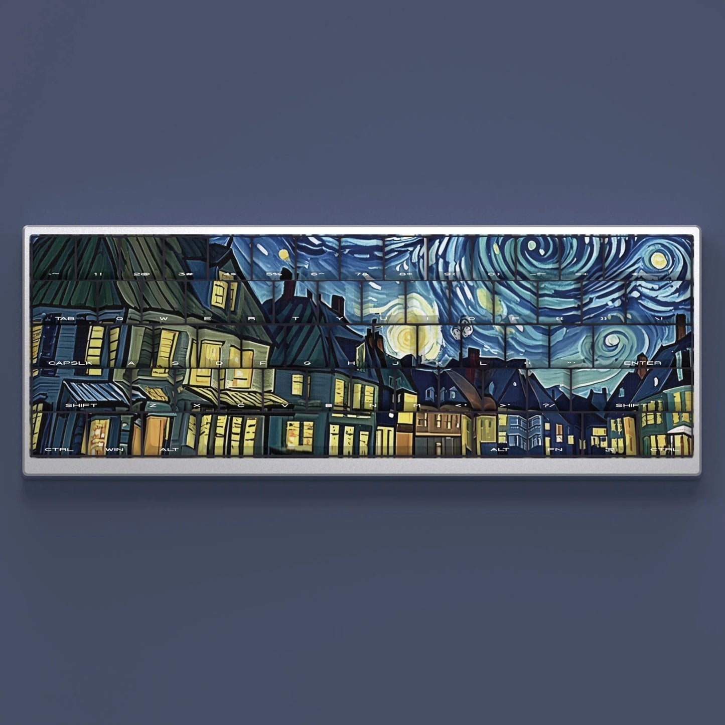 Van Gogh Starry Sky Shine-Through Double shot Cherry Profile PBT Keycap Set