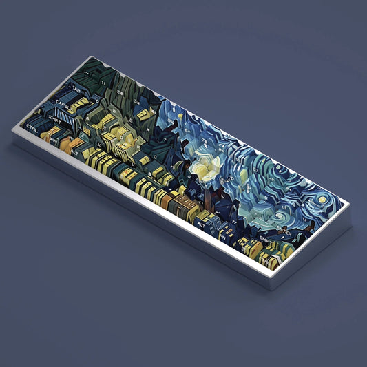 Van Gogh Starry Sky Shine-Through Double shot Cherry Profile PBT Keycap Set