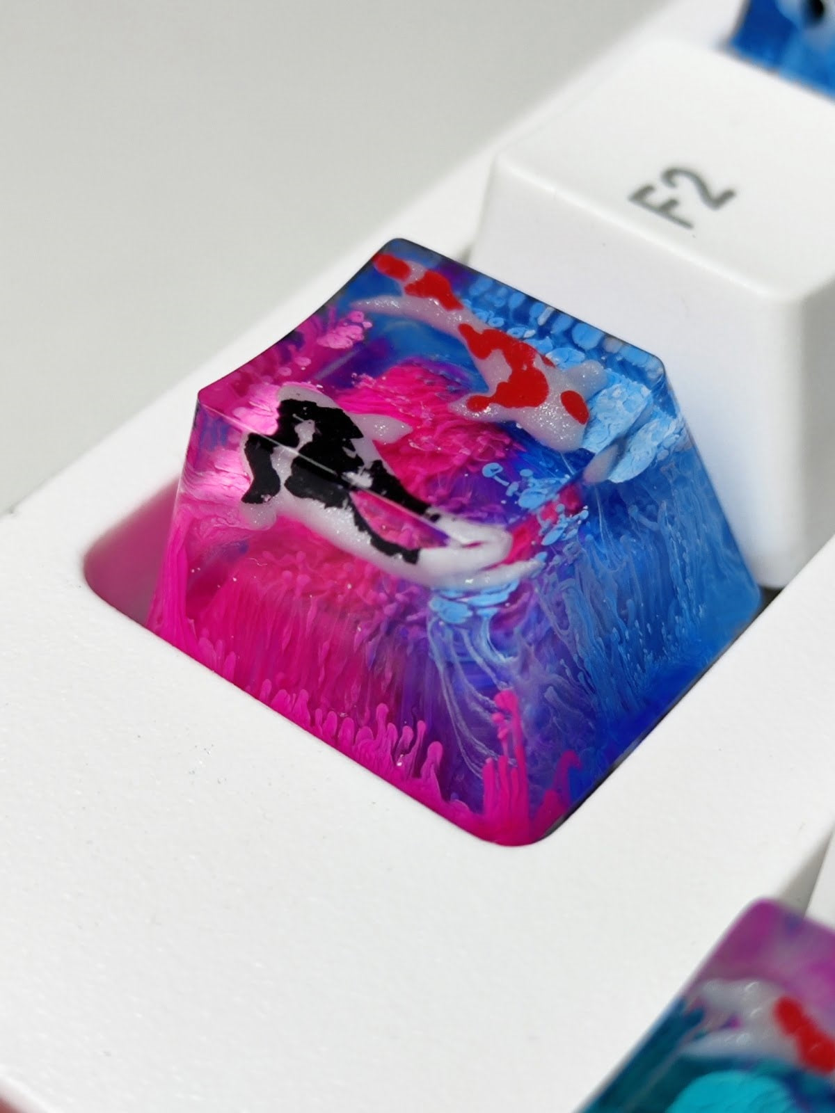 Koi Fish Resin Artisan Keycap Esc 1U