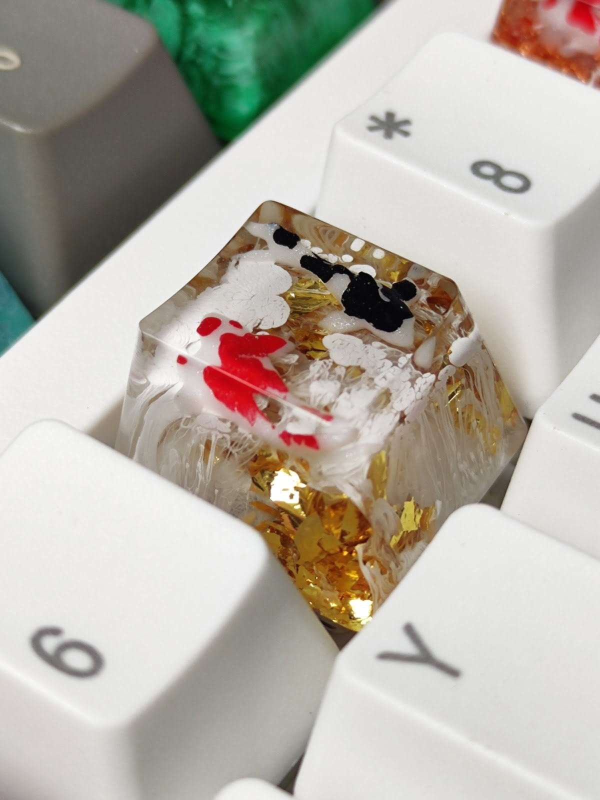 Koi Fish Resin Artisan Keycap Esc 1U