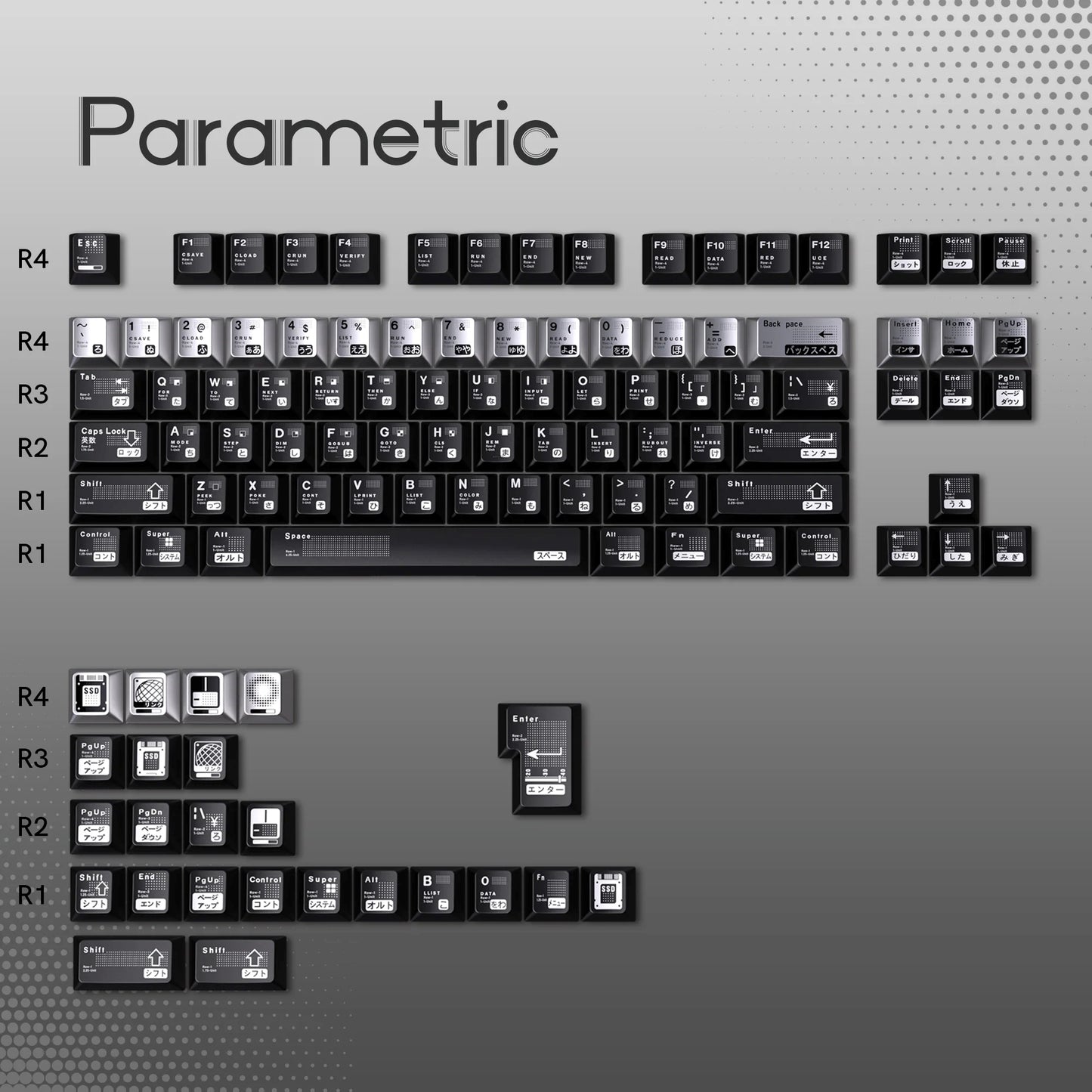 Womier Parametric Cherry Metallic Coating Keycap Set