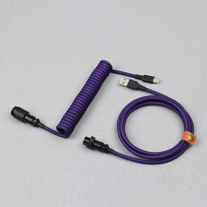 Lano Dark Purple Black Gx16 Aviator Connector Premium Mechanical Keyboard 3.5m Cable