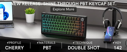 Top Backlit Dark Knight Prism Cherry PBT Keycaps