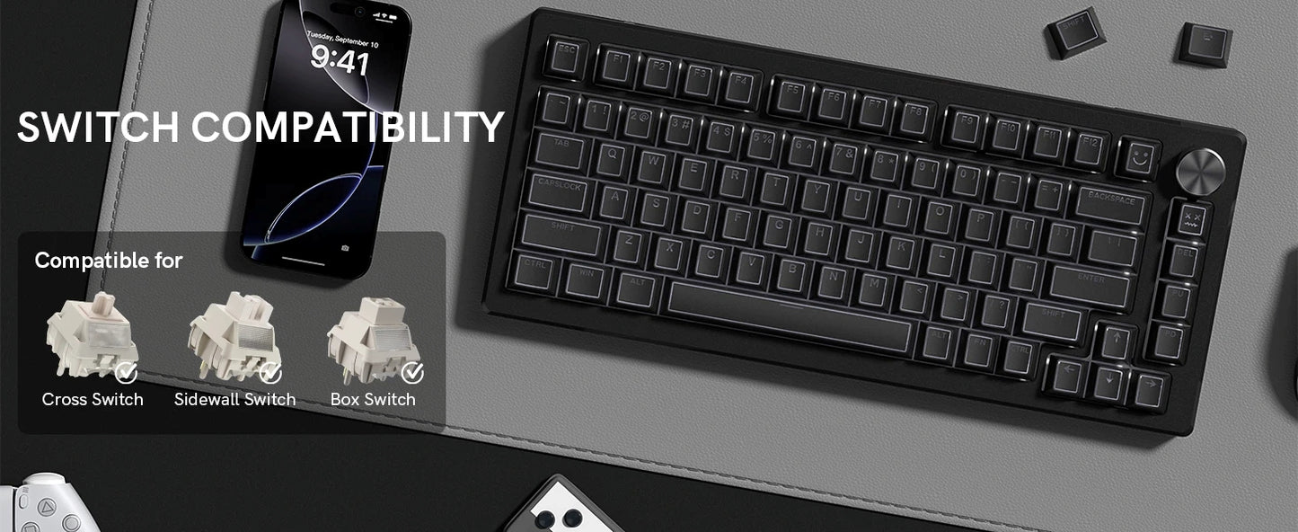 Top Backlit Dark Knight Prism Cherry PBT Keycaps