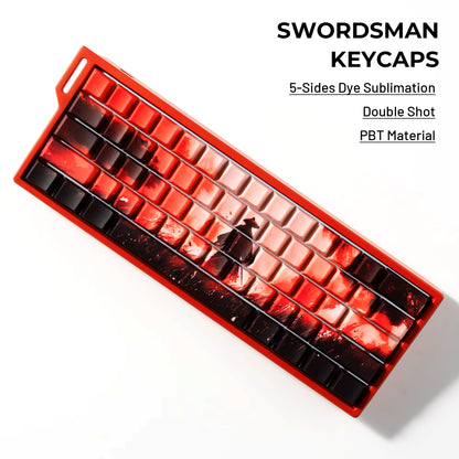Red Samurai Knight Premium Side Backlit Cherry Doubleshot Keycaps