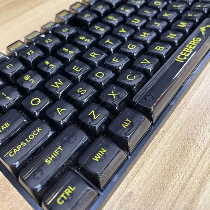 Transparent Yellow On Smoked Black CBSA Keycaps