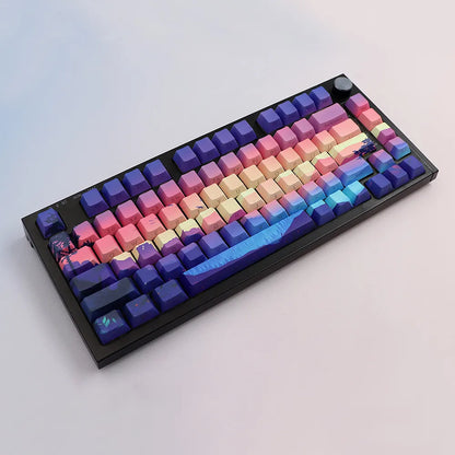 Backlit Printed Purple Landcape Cherry Doubleshot Pbt Keycaps