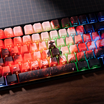 Red Samurai Knight Premium Side Backlit Cherry Doubleshot Keycaps