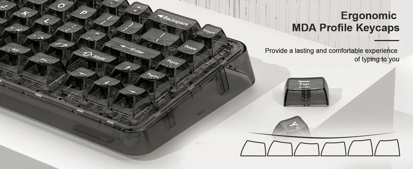 Black Iceberg MDA Profile Transparent PC Keycap