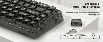 Black Iceberg MDA Profile Transparent PC Keycap