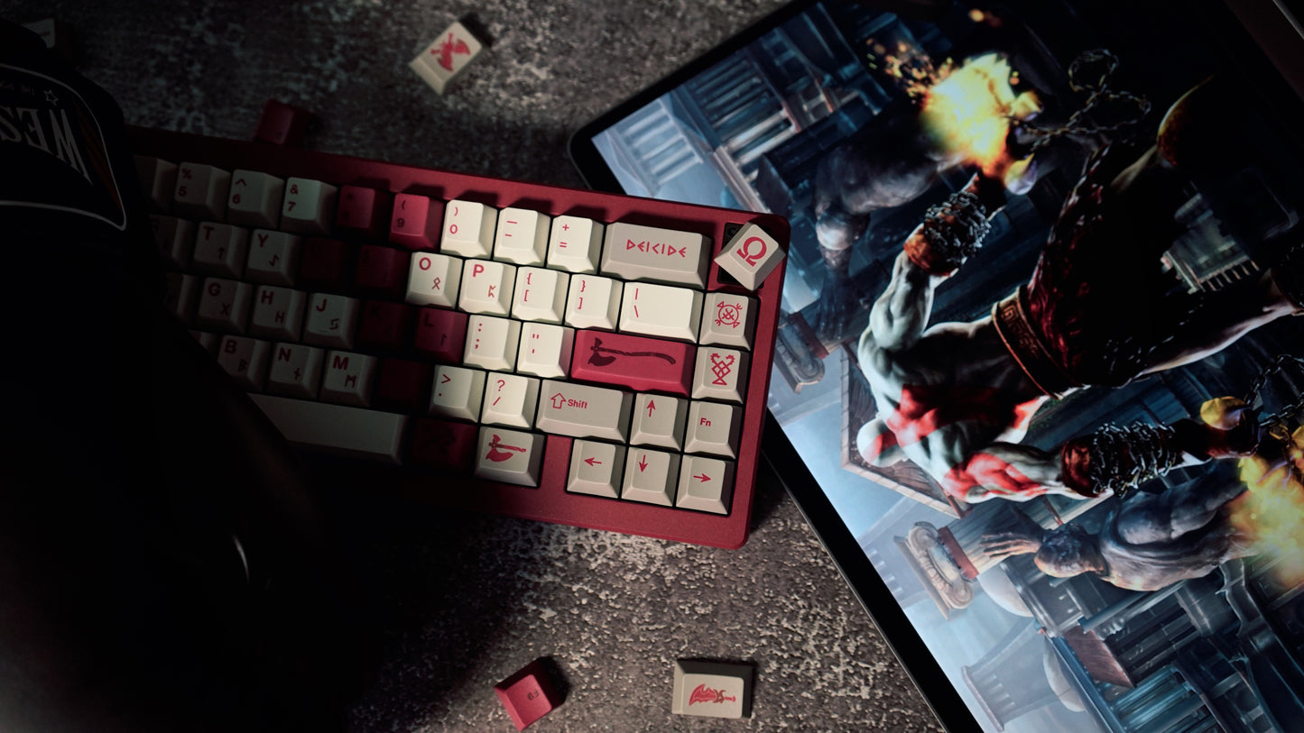 God Of War Premium Cherry PBT Keycaps With High Quality Keys Storage Box