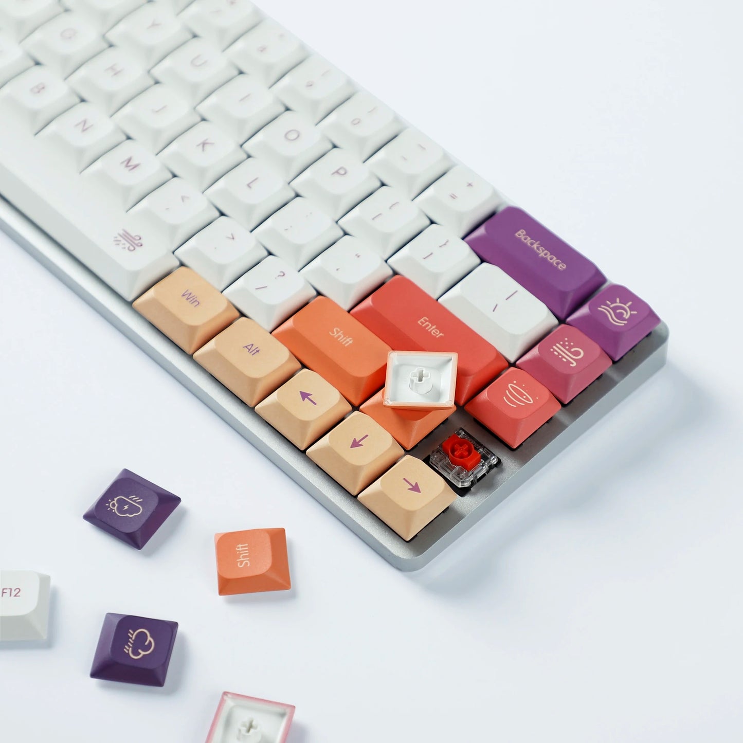 Ultra Slim Low Profile Mist Clouds PBT Keycaps – CuriosityCaps