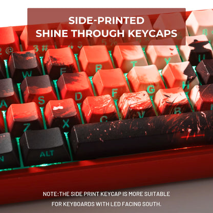 Red Samurai Knight Premium Side Backlit Cherry Doubleshot Keycaps