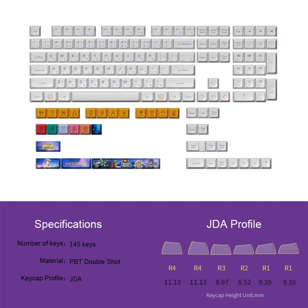 AKKO Saint Seiya Keycap Set(145-key) JDA Profile (Limited)