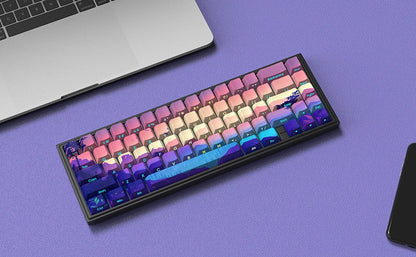 Backlit Printed Purple Landcape Cherry Doubleshot Pbt Keycaps