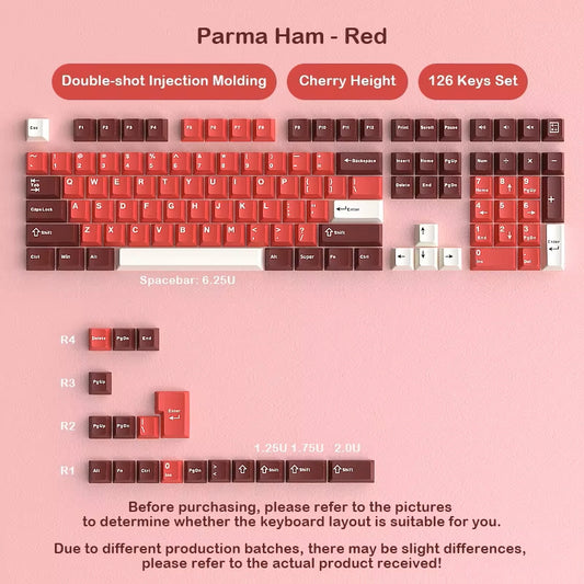 Ham Cherry Doubleshot PBT Keycaps