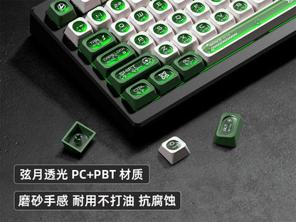 Cats Eye New Concept Green UV Printed Backlit Keycaps