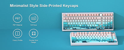 Deep Sea Side Engraved Translucent Cherry PBT Keycaps