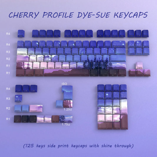 Dawn Side-Engraved Backlit Chery PBT Keycaps