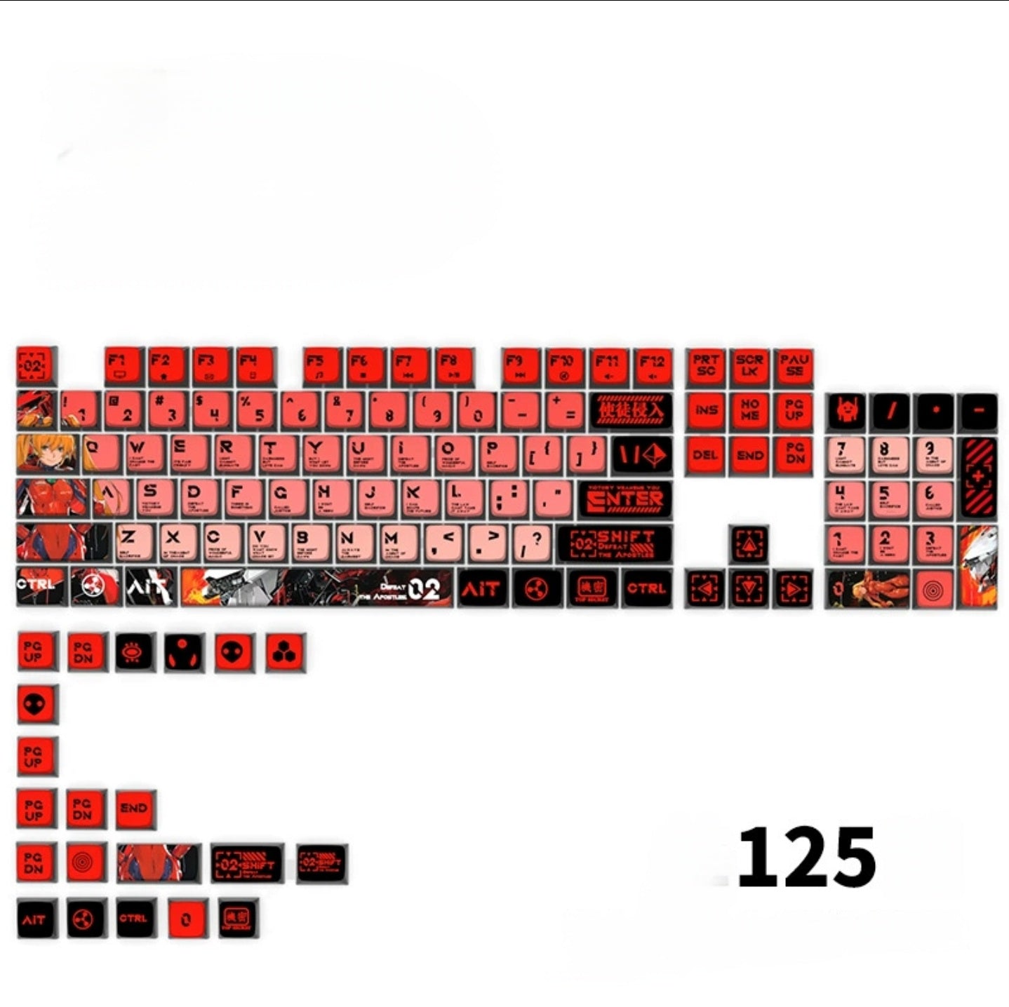 Asuka Unit 2  High Quality PBT PC OEM Bottom Backlit Pudding Keycaps