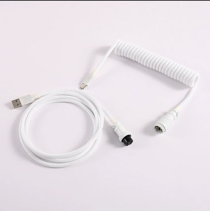 Lano Milky White Gx16 Aviator Connector Premium Mechanical Keyboard 3.5m Cable