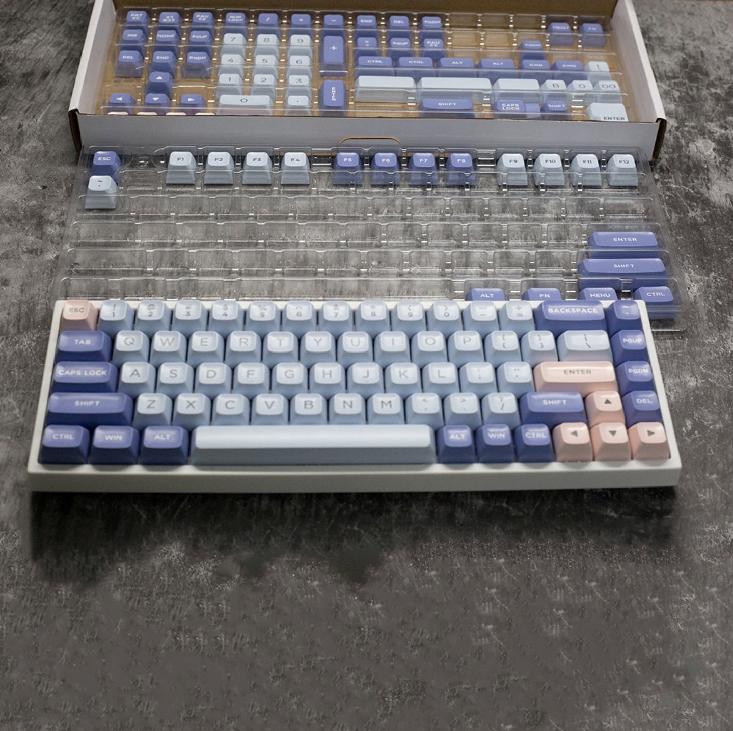 Feker Purple Kite JSA Profile Doubleshot PBT Keycaps