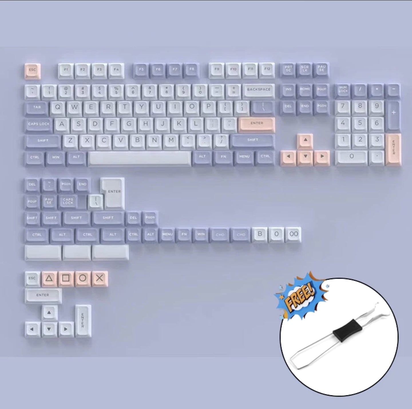 Feker Purple Kite JSA Profile Doubleshot PBT Keycaps – CuriosityCaps