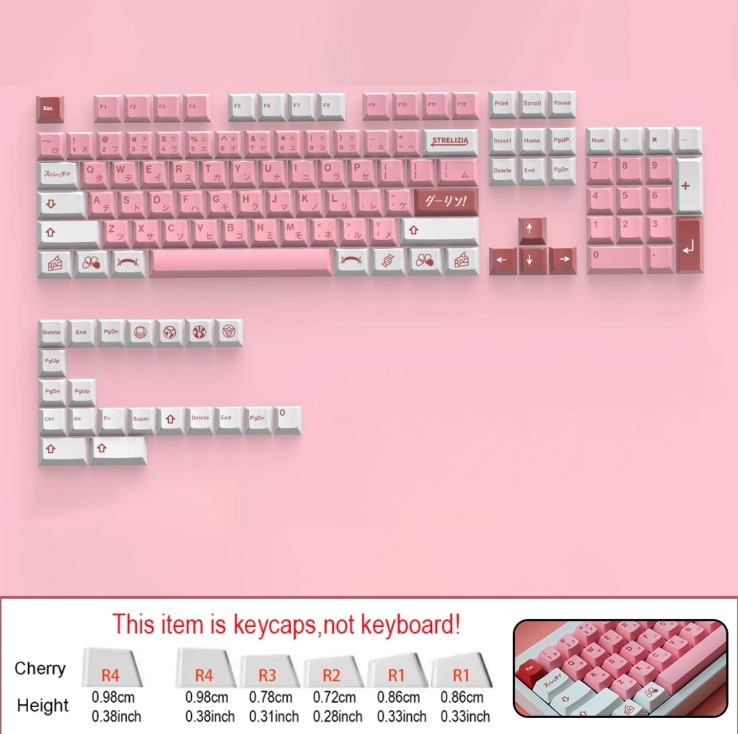 Sweetheart Japanese Cherry PBT Keycaps