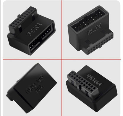 USB 3.0 19Pin 20Pin 90 Degree Adapter For Clean Cable Management