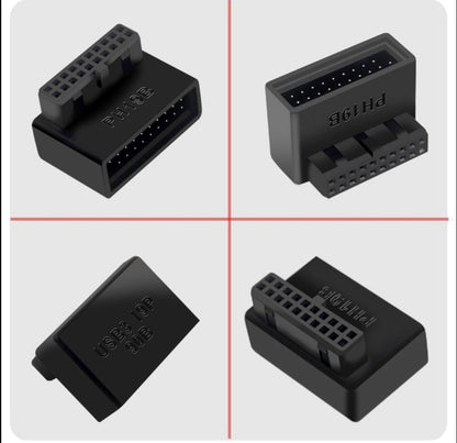 USB 3.0 19Pin 20Pin 90 Degree Adapter For Clean Cable Management