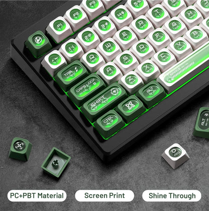 Cats Eye New Concept Green UV Printed Backlit Keycaps